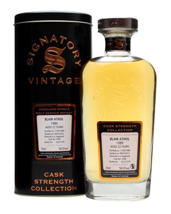 Blair Athol 1989 22 år gammal Cask #2938 Signatory Cask Strength Collection