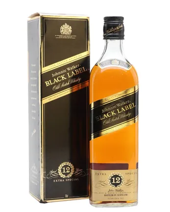 Johnnie Walker 12 år gammal Black Label Bottled 1980s
