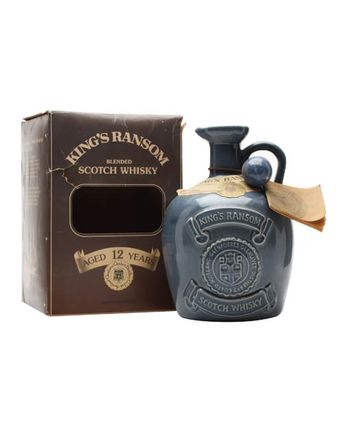 King's Ransom 12 år gammal Bottled 1970s Blue Decanter