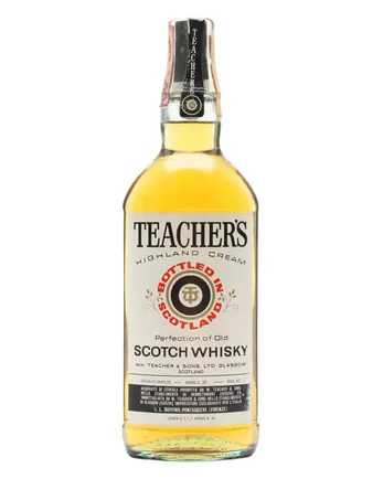 Teacher's Bottled 1970s Gold Cap Red Text