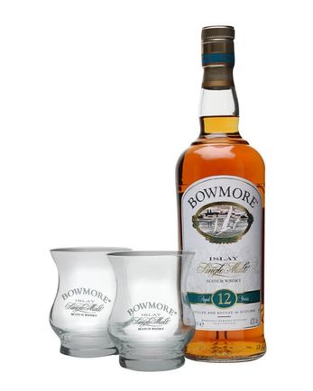 Bowmore 12 år gammal 2 Glasses Gift Pack