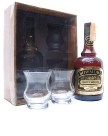 Bowmore 12 år gammal Gift Pack with 2 Glasses