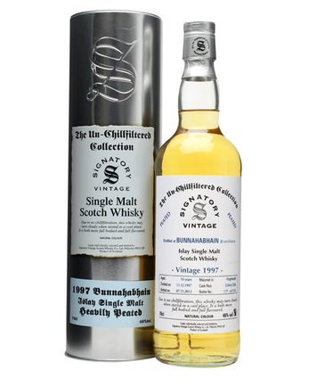 Bunnahabhain 1997 14 år gammal Cask #5554-6 Peated Signatory Un-Chillfiltered Collection
