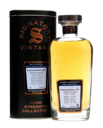 Bunnahabhain 1997 13 år gammal Heavily Peated Signatory Cask Strength Collection