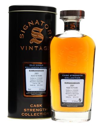 Bunnahabhain 2001 10 år gammal Sherry Butt #1768 Signatory Cask Strength Collection