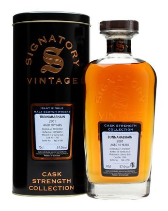 Bunnahabhain 2001 10 år gammal Sherry Butt #1766 Signatory Cask Strength Collection