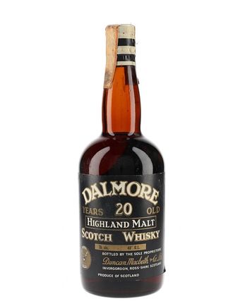 Dalmore 20 år gammal Bottled 1960s Brown Glass Black Label