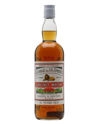 Glenlivet 15 år gammal Smith's Bottled 1970s Stencil Bottle Gordon & Macphail