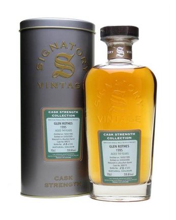 Glen Rothes 1995 14 år gammal Bourbon Cask Signatory Cask Strength Collection