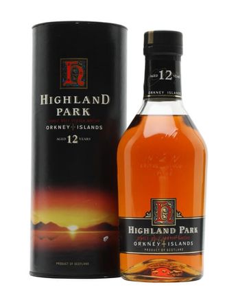 Highland Park 12 år gammal (old bottle shape)