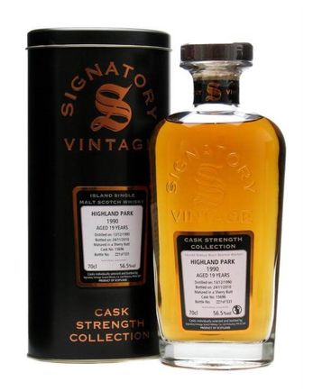 Highland Park 1990 19 år gammal Sherry Butt #15696 Signatory Cask Strength Collection