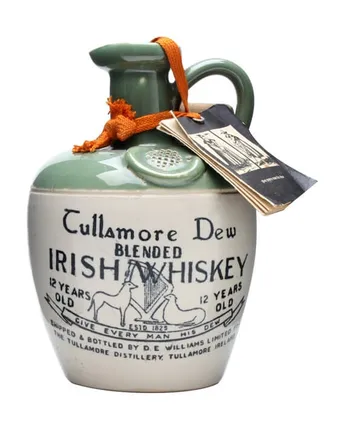 Tullamore Dew 12 år gammal Ceramic Decanter Bottled 1960s