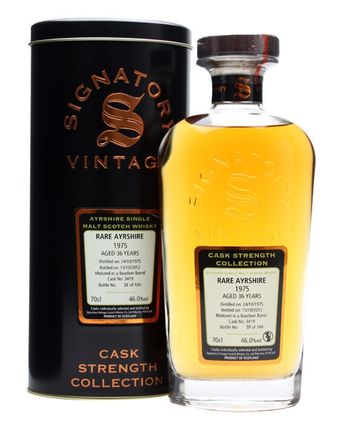 Rare Ayrshire Ladyburn 1975 36 år gammal Cask #3419 Signatory Cask Strength Collection