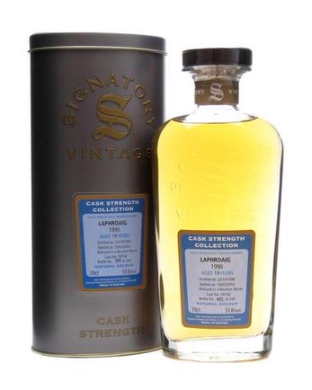 Laphroaig 1990 19 år gammal Cask 10 142 Signatory Cask Strength Collection