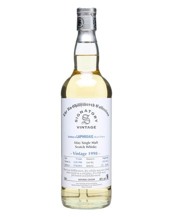 Laphroaig 1998 13 år gammal Cask #5552+5553 Signatory Un-Chillfiltered Collection