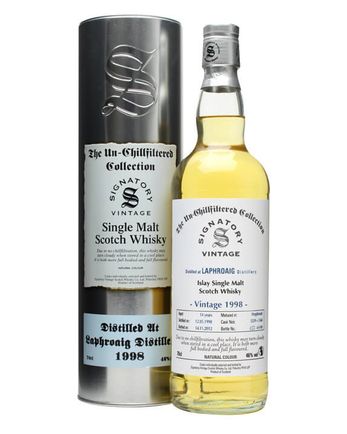 Laphroaig 1998 14 år gammal Cask #5559+60 Signatory Un-chillfiltered Collection