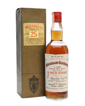 Macallan Glenlivet 1949 25 år gammal Sherrywood G M Gordon & Macphail