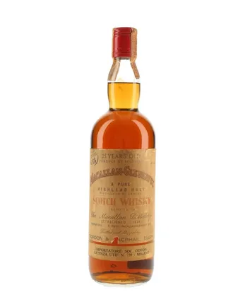 Macallan Glenlivet 25 år gammal Odeon Import Bottled 1960s Gordon & Macphail