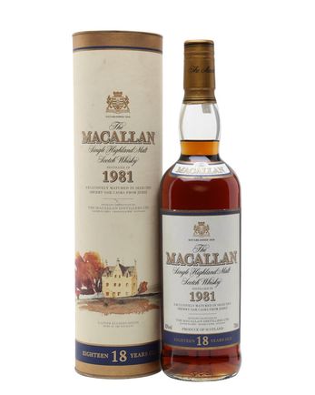 Macallan 1981 18 år gammal Vintage Label