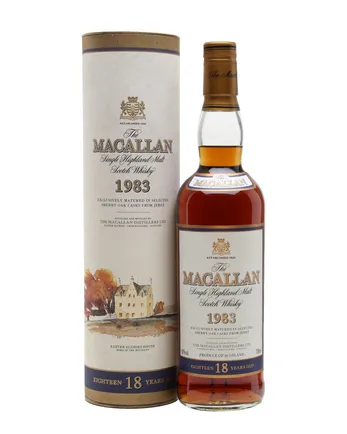Macallan 1983 18 år gammal Vintage Label