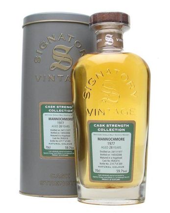 Mannochmore 1977 28 år gammal Signatory Cask Strength Collection