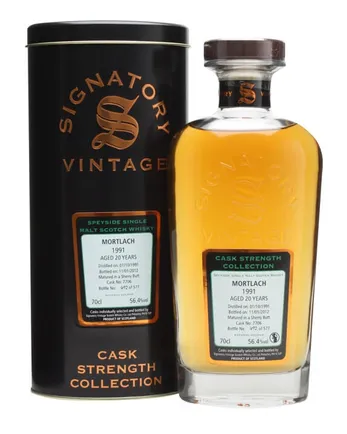 Mortlach 1991 20 år gammal Sherry Butt #7706 Signatory Cask Strength Collection
