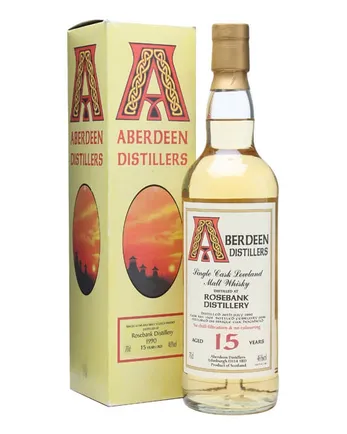 Rosebank 1990 15 år gammal Aberdeen Distillers