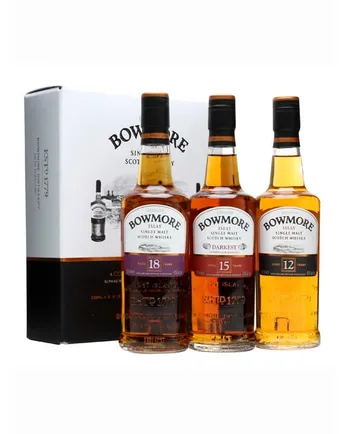 Bowmore Gift Pack 12 år gammal 15 år gammal 18 år gammal