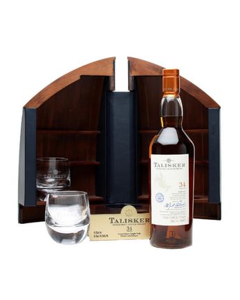 Talisker 1975 34 år gammal Boat Cabinet Crystal Glasses