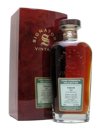 Tomatin 1967 40 år gammal Signatory Cask Strength Collection